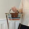 Premium Contrasting Striped Woven Dragon Bag Xiang Dumpling Bag Seaside Vacation Mini Niche Design Portable Messenger Bag