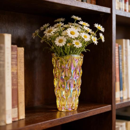 Glass Vases for Flowers Colorful Faux Crystal Decorative Vase for Floral Arrangements Wedding Table Centerpiece Housewarming Gifts