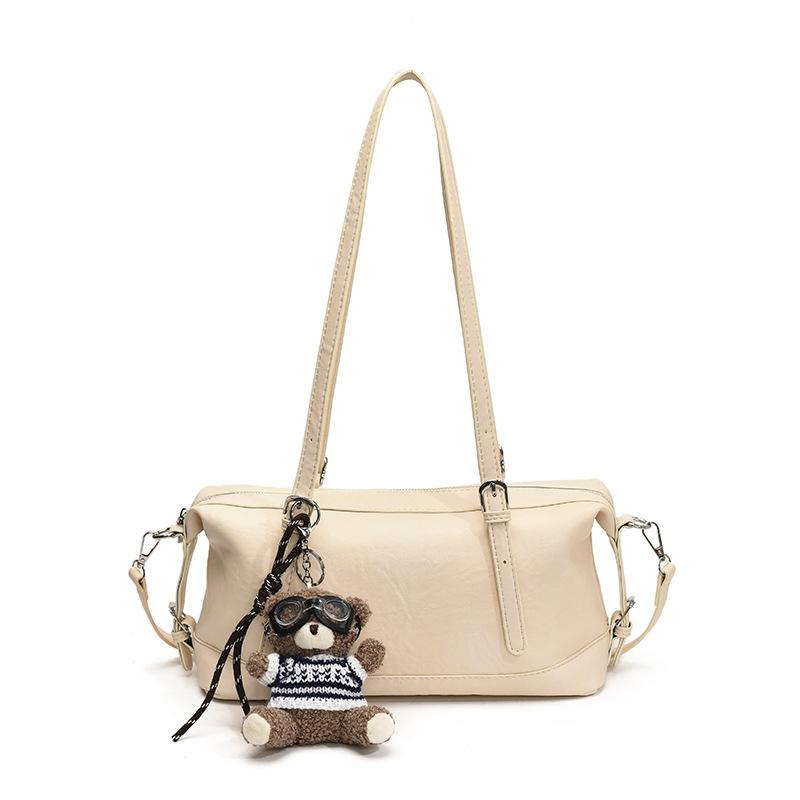 

Korean version of simple and retro portable Boston bag women s 2025 autumn and winter new high-end shoulder bag, foreign style armpit bag no pendant
