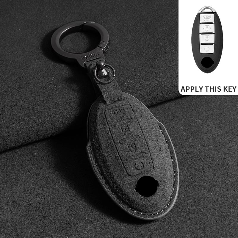 Suede Car Key Case For Nissan Rogue XTrail T32 T31 Qashqai J11 J10 Kicks Tiida Pathfinder Murano Juke Sentra Maxima Rogue Armada