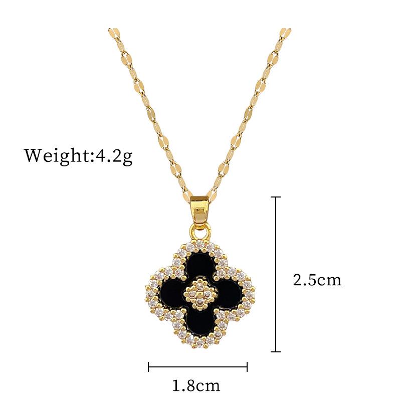Lucky Necklace Women'S Copper Micro-Inlaid Real Gold Electroplating Simple And Exquisite Clavicle Chain Neck Chain