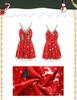 Guiruo Damen Sexy Samt Weihnachts-Nachthemd Set - Leidenschaftliche Tiefer Ausschnitt Dessous Übergröße