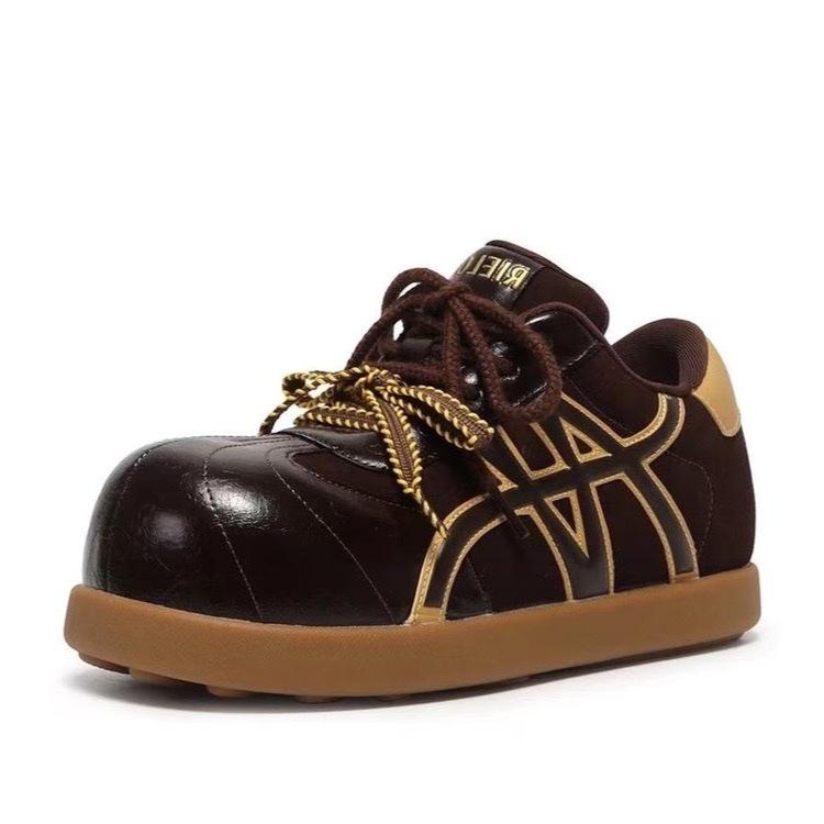 

[Fanfuna] Retro German training shoes for women s 2025 autumn new niche design fashionable pair of shoelaces ugly cute sports shoes 40 коричневый