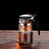Glass Coffee Pot Teapot with Removable Infuser,Clear Tea Kettle with One Button Press Filter Loose Leaf Brewing Coffee Maker