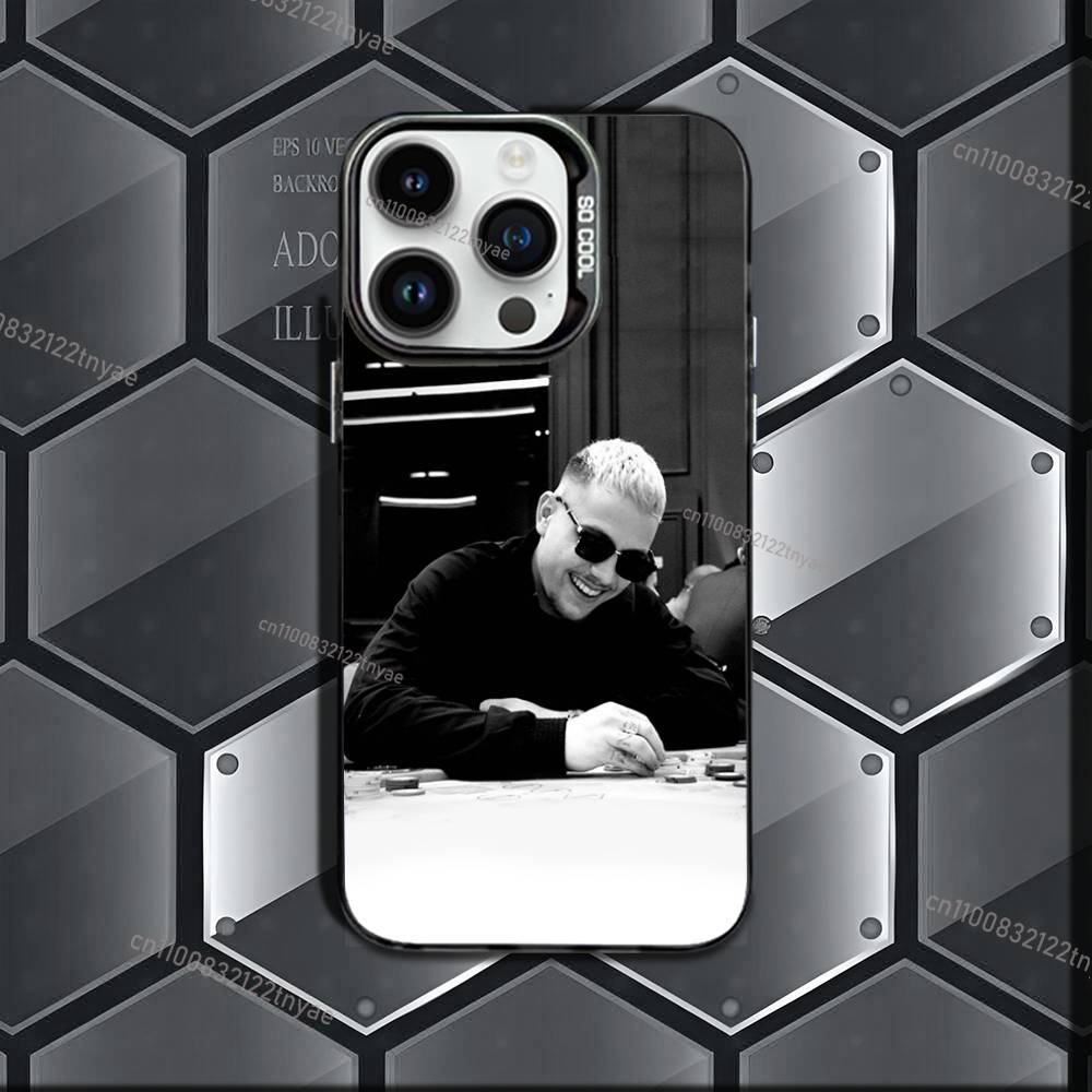 Cool Rapper Phone Case IMD Color Silver Shell For IPhone 17,16,15,14,13,12,11 Pro P-PLK C-Chambre 140 Max Plus Black TPU