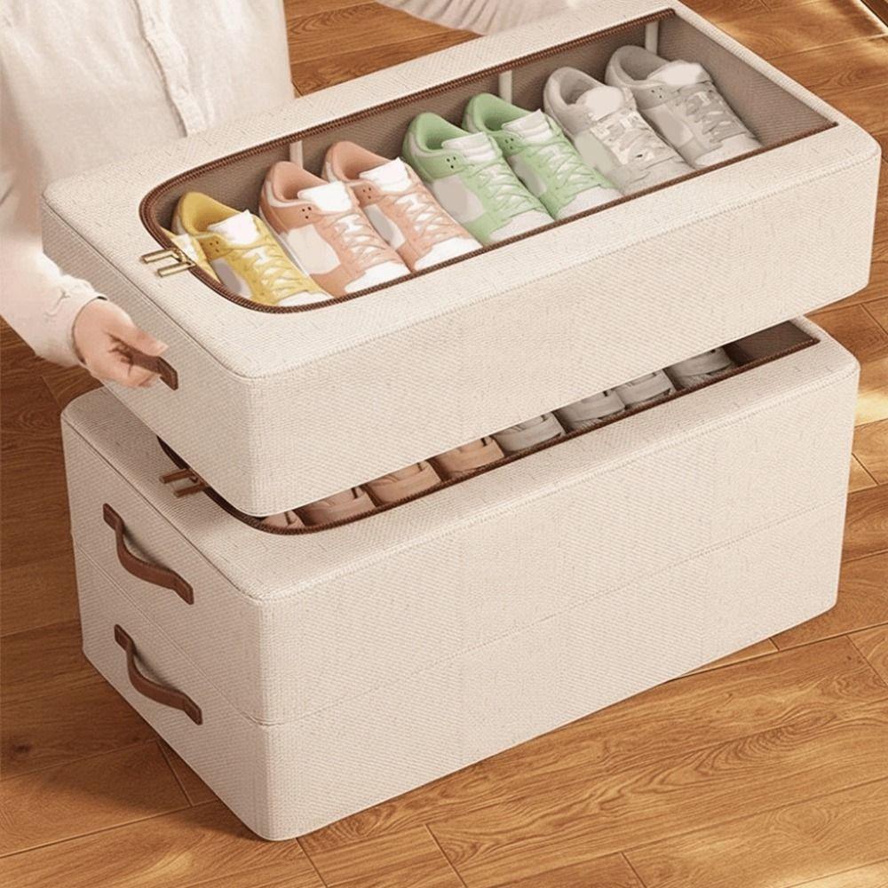 Faltbarer Schuhorganizer unter dem Bett Stabile Griffe Schuhbehälter Langlebiger Schuhhalter Kleiderschrank