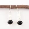 Black Tourmaline Gemstone 925 Stamped Silver Jewelry Handmade Boho Earrings 1.9" EE-168-28