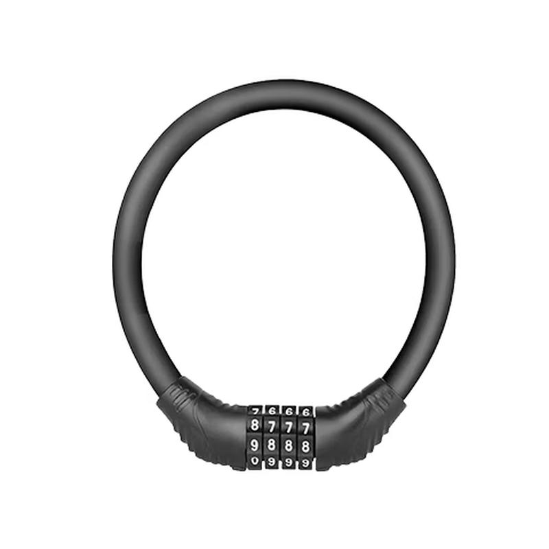 JINGULAO Thickened Steel Cable 4-Digit Password Bicycle Lock 105x110mm