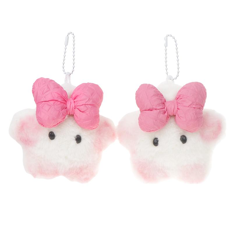 Squeaking Plush Toy Pink Bowknot Capibara Pendant Soft Stuffed Doll Keychain Car Key Ring Backpack Bag Decor Kid Gift