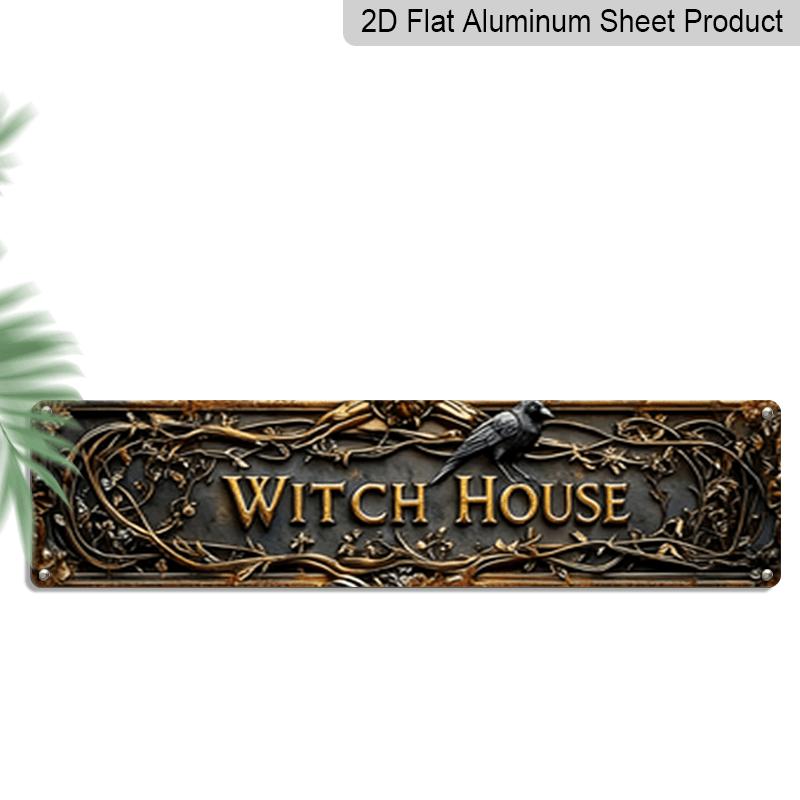 

2D Flat WITCH HOUSE Aluminum Metal Sign 3.94×15.74 , Novelty Wall Decor for Home Bar Cafe Garage Farmhouse Restaurant 15.7×3.94Inch/40*10cm