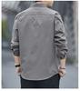Men's Loose-Fit Non-Iron Cotton Shirt - Long Sleeve Casual Workwear for Spring & Autumn