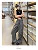 Women's White Ice Silk High-Waist Wide-Leg Cargo Pants - Summer 2025, Slimming, Quick-Dry Style
