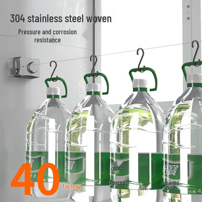 Invisible Punch-Free Retractable Indoor Clothesline for Balcony and Bathroom