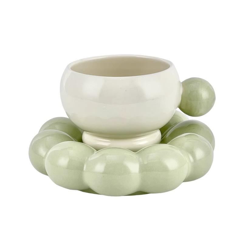 Creamy Glue Mug Marshmallow Coffee Cup Saucer Cute Girl Heart Home Drinking Water Cup Creative Ceramic Coffee Cup