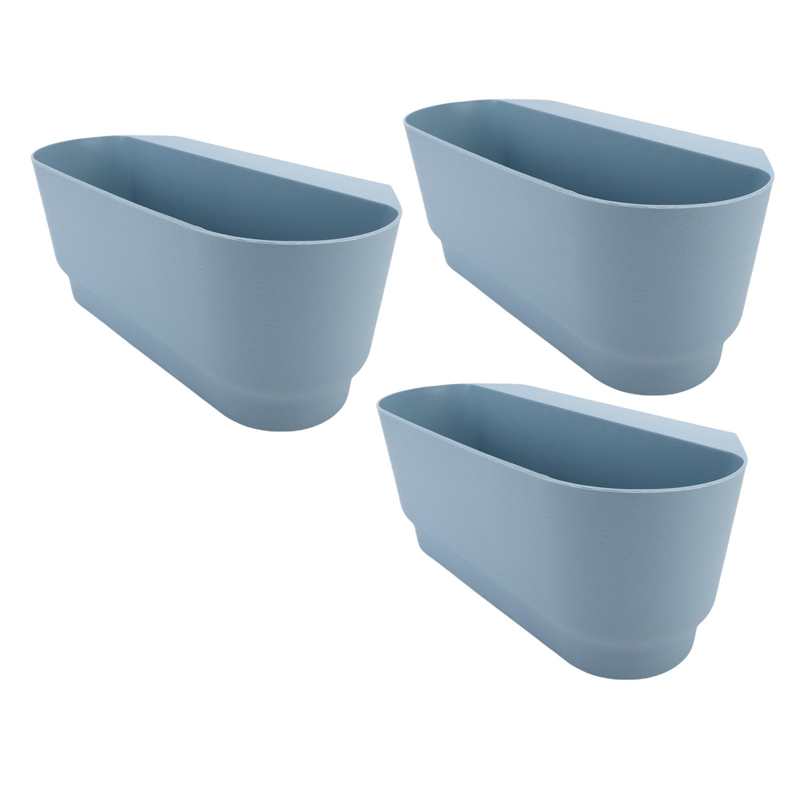 

3PCS Hanging Flower Pots Railing Fence Planter Holder with Drainage Holes for Balcony Window Country