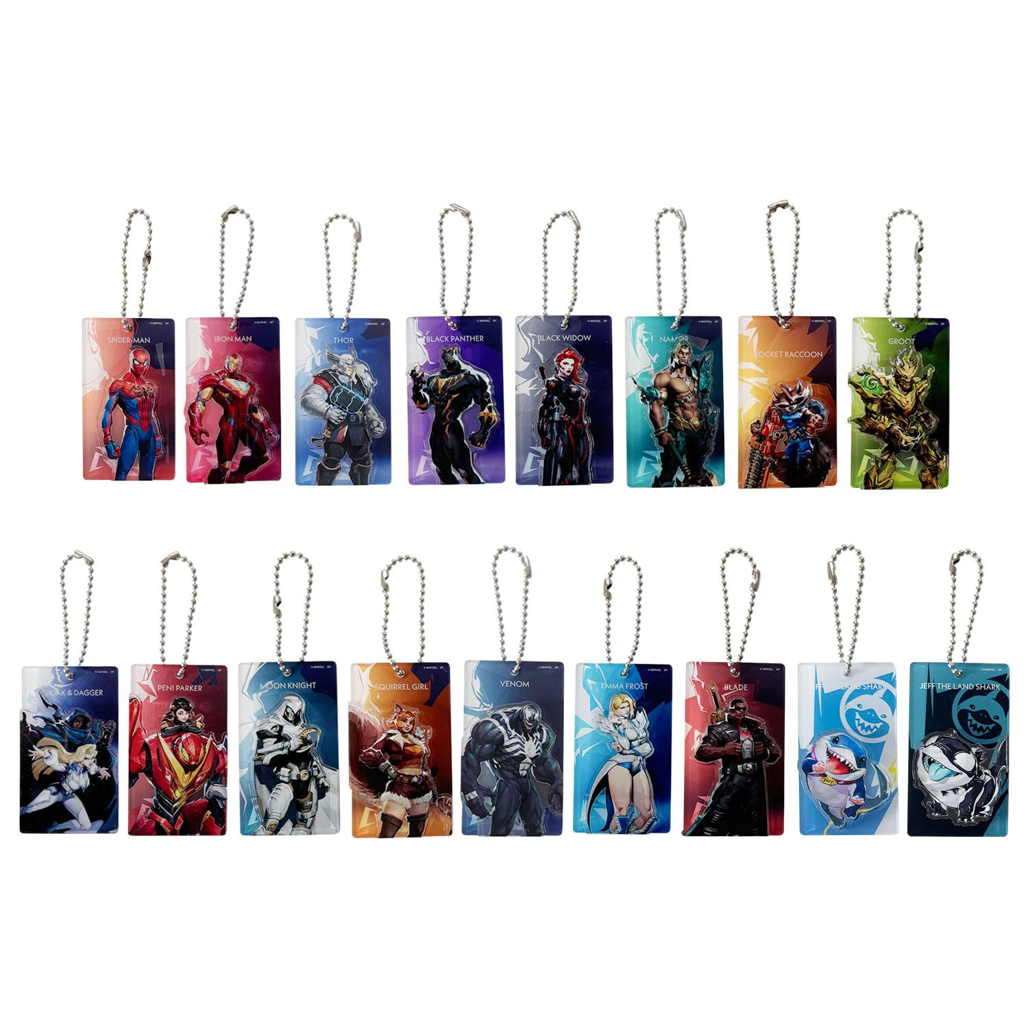 

Small Planet Marvel Rivals 3D Keychain A Blind Wrapped Complete Set of 17 Figures