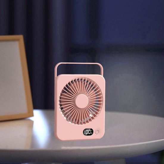 Přenosný stolní ventilátor dobíjecí 1200mAh bateriový stojací ventilátor s digitálním displejem Mimořádně tichý skládací stolní ventilátor 5 nastavitelných rychlostí