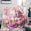 1PC Hello Kitty Pink Print Flannel Blanket, High Quality All Seasons, Home Decor, Warmth and Comfort, Perfect for Christmas Gifts