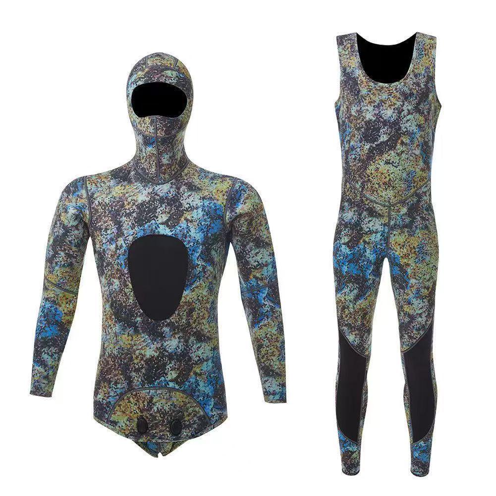 Camouflage Snorkeling & Spearfishing Wetsuit Set - 1.5/3/5MM for Cold Water Protection
