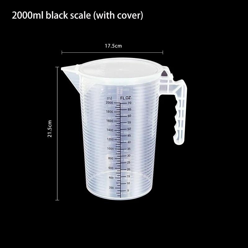 100-5000ml Plastic Measuring Cup with Lid Graduated Liquid Container Kitchen Clear Baking Measuring Tools High Volume