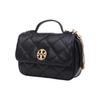 Tory Burch TB-Willa Solid Color Quilted Flap Chain Magnetic Closure Leather Square Shoulder Crossbody Handbag Women Handbag Black 153399-001