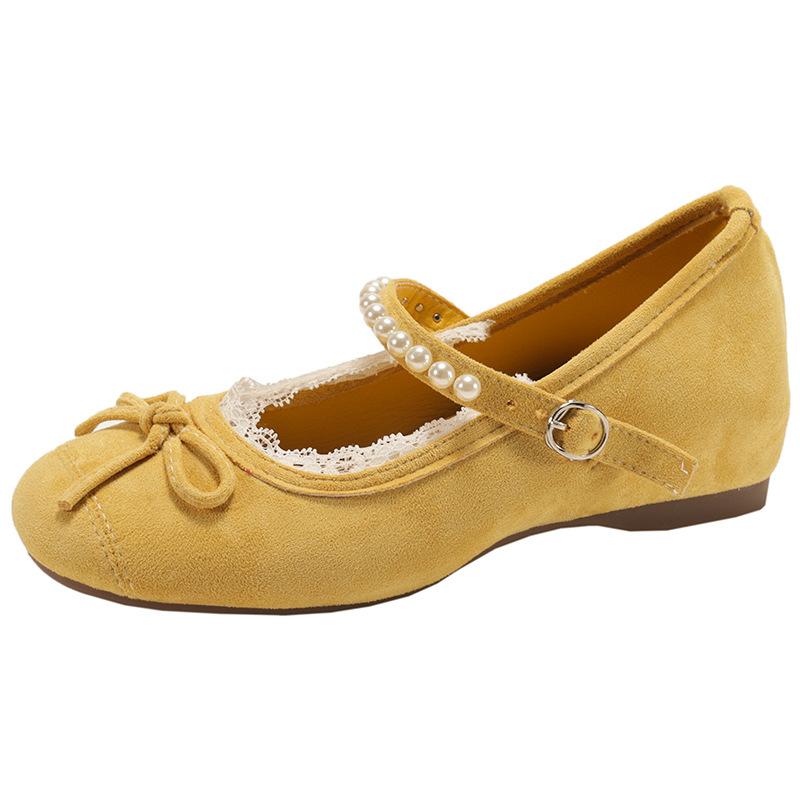 Red French ballet, inner height increase, shallow mouth flat-soled single shoes, women's summer 2025 new skirt, Mary Jane shoes.