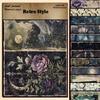 12 Sheets Retro Moonlight Garden Collage Journal Paper & DIY Stickers