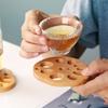 Lotuses Root Slices Cup Pad Wooden Lotuses Trivet With Heat Insulation For Coffee Cups And Home Decoration