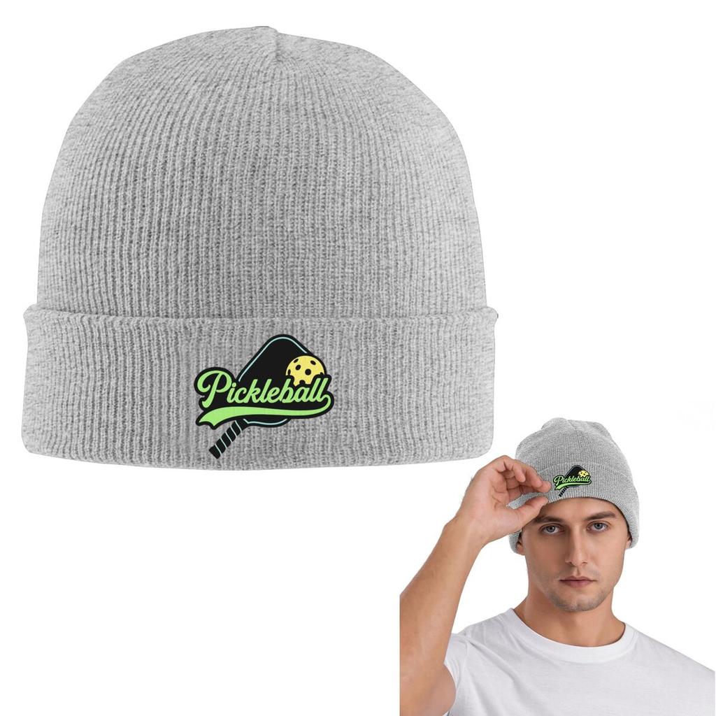 Pickleball Warm Knitted Cap Fashion Bonnet Hat Autumn Winter Outdoor Beanies Hats for Men Women Adult