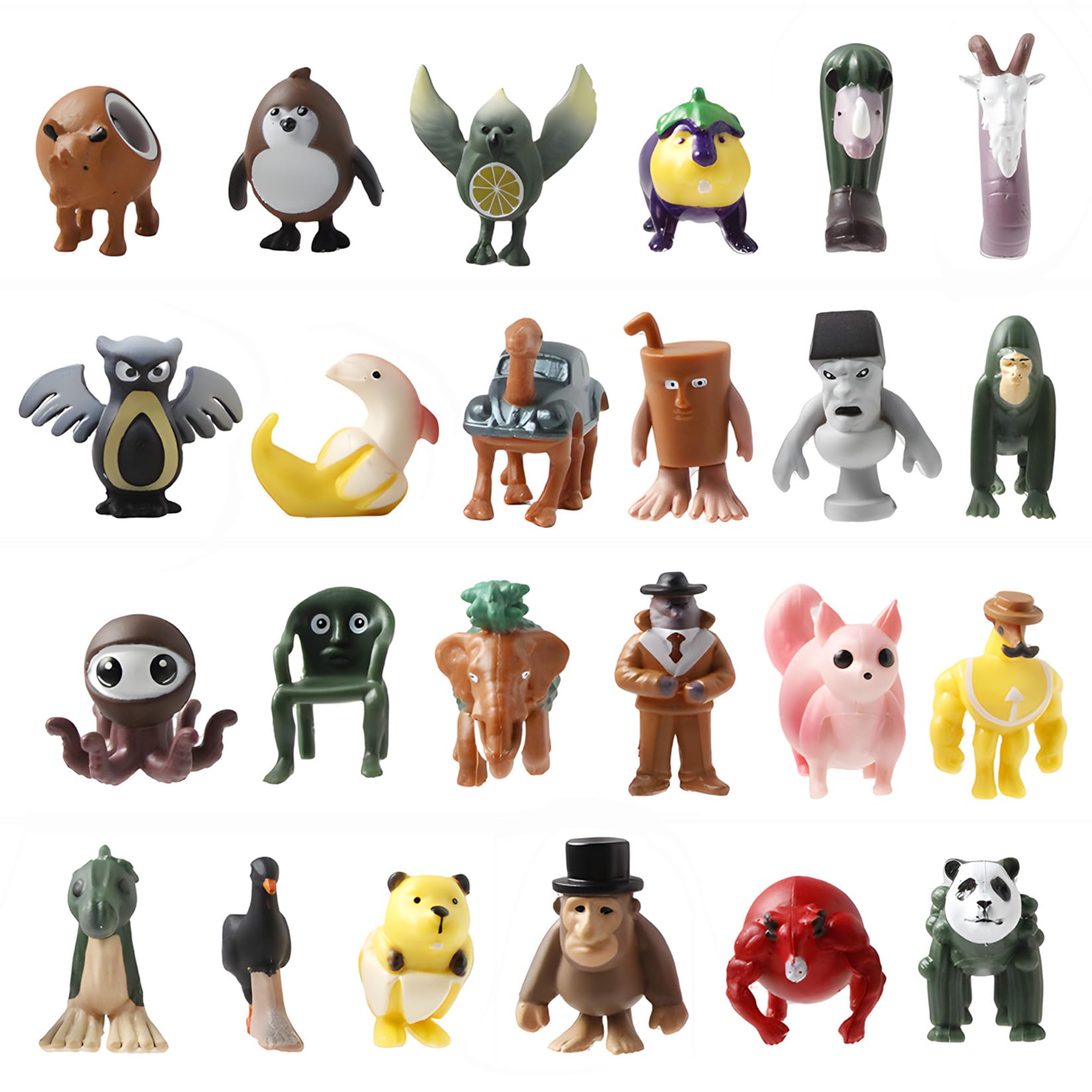 Итальянские Фигурки  Brain Rot Meme , Набор из 24 Штук-Сюрпризов, Итальянский Brain Rot, Вкус Безумия и Фантазии, Складные Интерактивные Фигурки, Высотой 3-5 см,