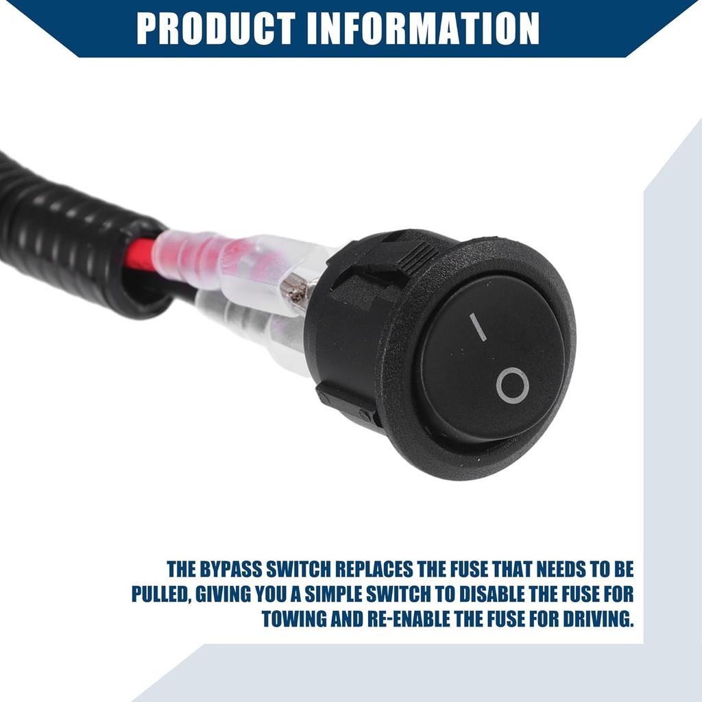 120cm Universal Automotive Switched Fuse Bypass Kit/Fuse Bypass Switch/Durable / 1 Pcs Black