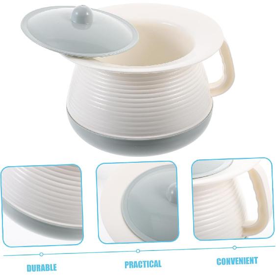 Homoyoyo Chamber Pot for Adults and Women with Lid - Portable Pee Pot and Urine Bucket with Handle - Ideal for Emergencies Camping and Bedside Use
