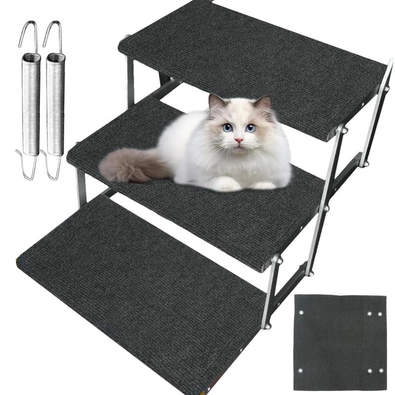 RV Step Covers Non-Slip Stair Rugs Cover Wrap Carpet Step Protection With Spring Hooks Sturdy Stair Rugs RV Steps Accessories