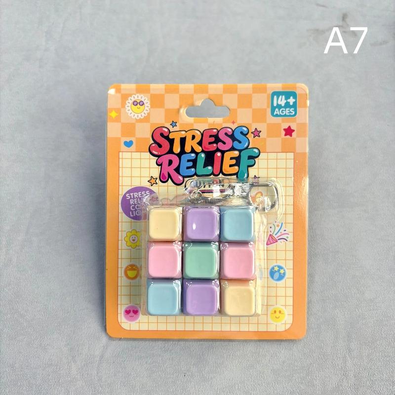 1Pcs Stress Relief Keyboard Keychain 3/4/9 Grids Creative Square Plastic Pendant Without Light Children'S Day Gift