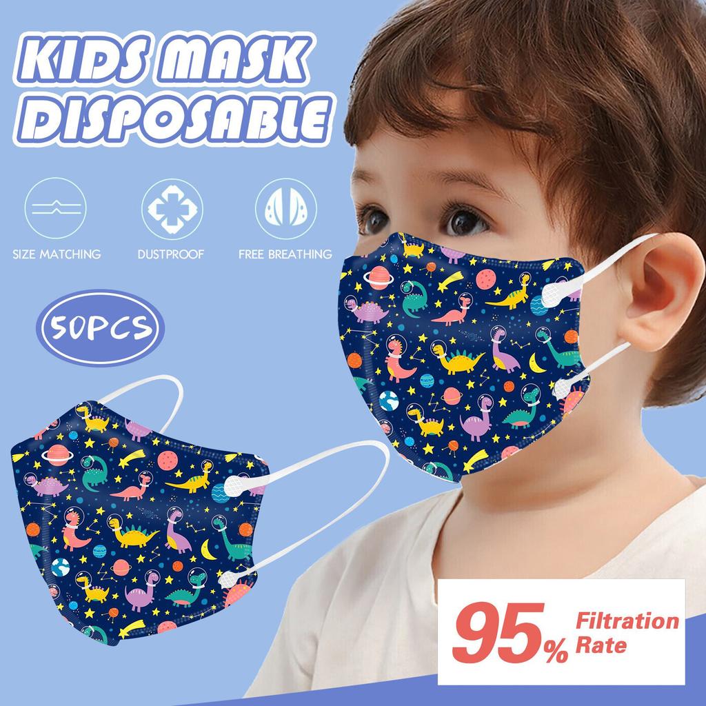 5-Layer Astronaut Series Printed Face Masks For Children, Daily Protective Breathable Face Mask
