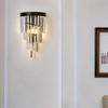American bedroom bedside wall lamp living room study corridor lamp Nordic light luxury modern crystal wall lamp room decoration
