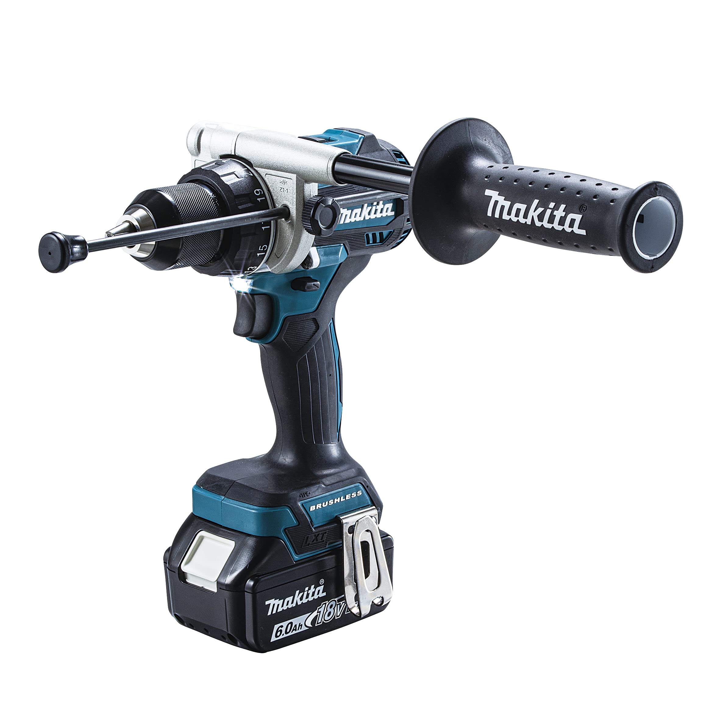 

Makita Rechargeable Vibratory Driver Drill 18V6Ah 2 Case Included HP486DRGX Blue Batteries, Charger, синій