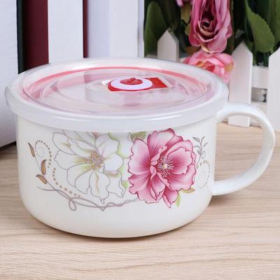 ZISIZ Microwaveable Ceramic Sealed Fresh-keeping Bowl Set - Flower Rhythm