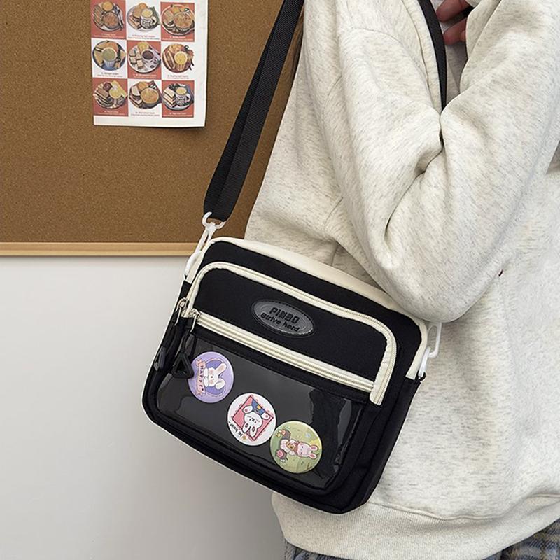 2025 neue Mode-Umhängetasche im koreanischen Stil süße Umhängetasche Anime-Themen-Umhängetasche Nylon Studententasche