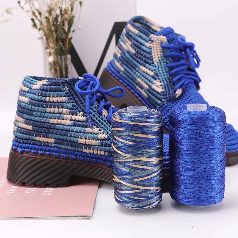 Flat Fancy Yarn Multi-color Yarn for Hand Crocheting Hat Bag Toy Shoes Diy Handknitting Yarn Spun Yarn for Blanket Knitting 100g