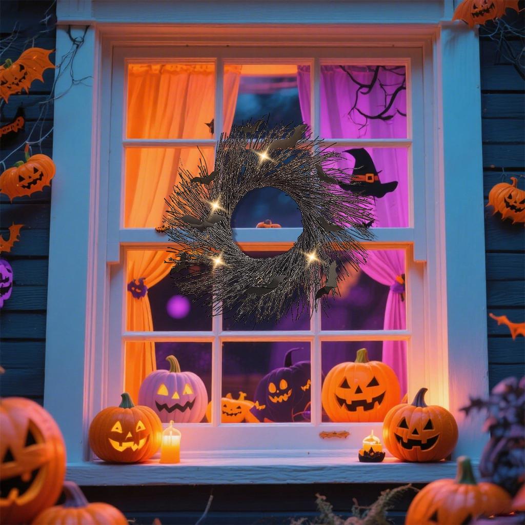 Illuminated Halloween Garland Halloween Lit Garland Black  Garland