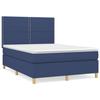 3142255 vidaXL Lit à sommier tapissier avec matelas Bleu 140x190 cm Tissu