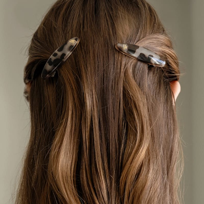 HAR [2SET] HDM012 Leopard ovalt minihårklämmeset