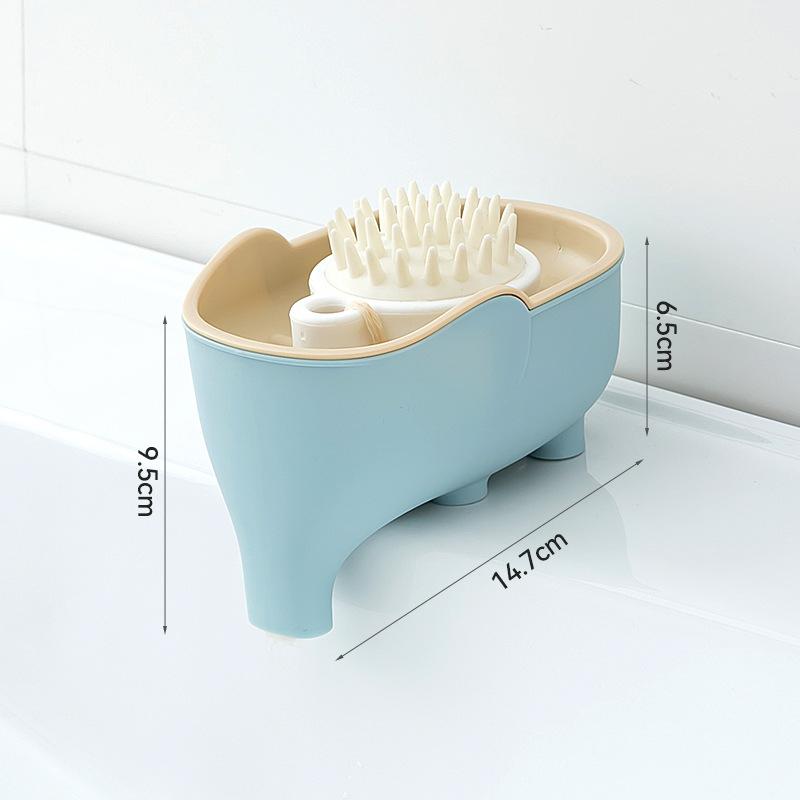 Soap Box NEW Double Layer Creative Cute Elephant Bathroom Accessories Home Decorative Children Students Waterproof Drain Rack