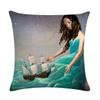 Abstract Fairy Girl Decorative Cushion Cover Linen Pillowcase For Sofa Couch Bedroom Home Living Room Decor 45X45Cm