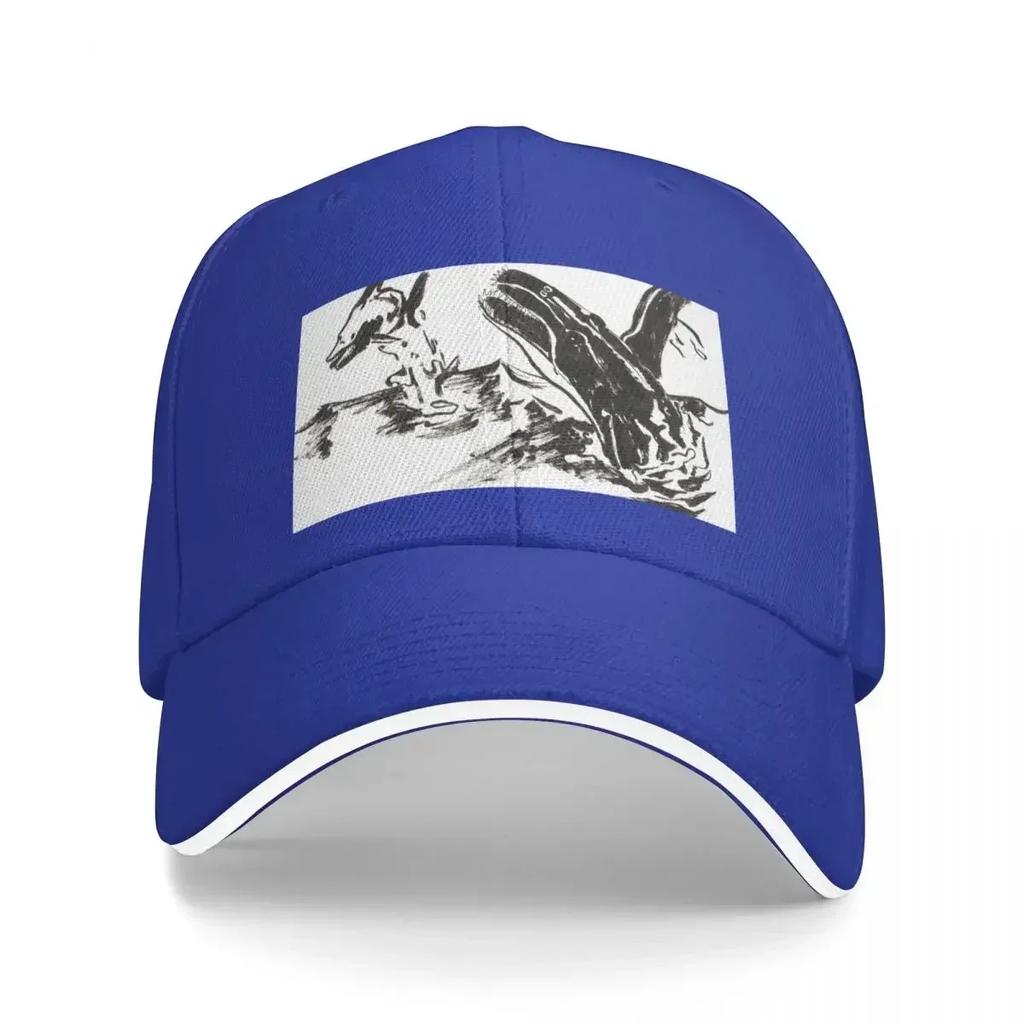 Mosasaurus and Ichthyosaurus Baseball Cap Streetwear Golf Wear Womens Beach Unisexs