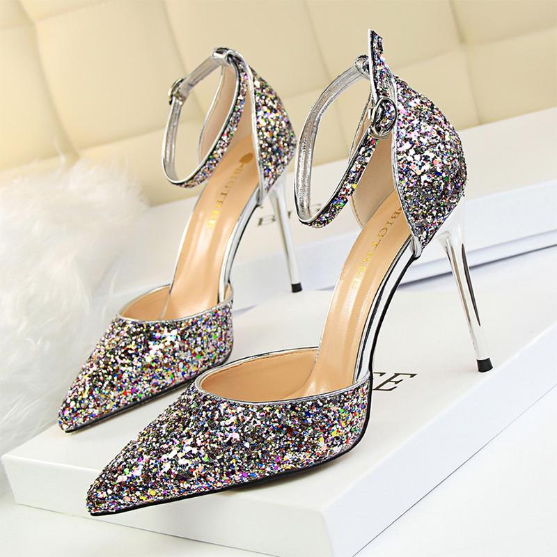 Goedkope 9.5cm Glitter Women Pumps 