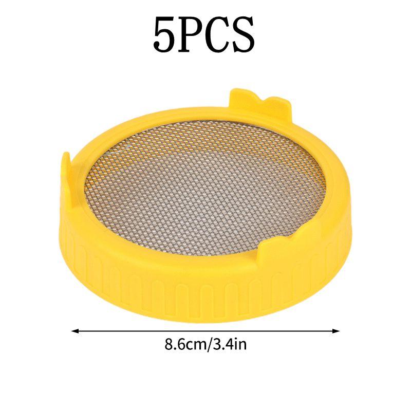 86Mm Wide Mouth Sprouting Jar Plastic Bean Sprouting Cap Seedling Tray With Stainless Steel Screen Mesh Cover Sprout Maker