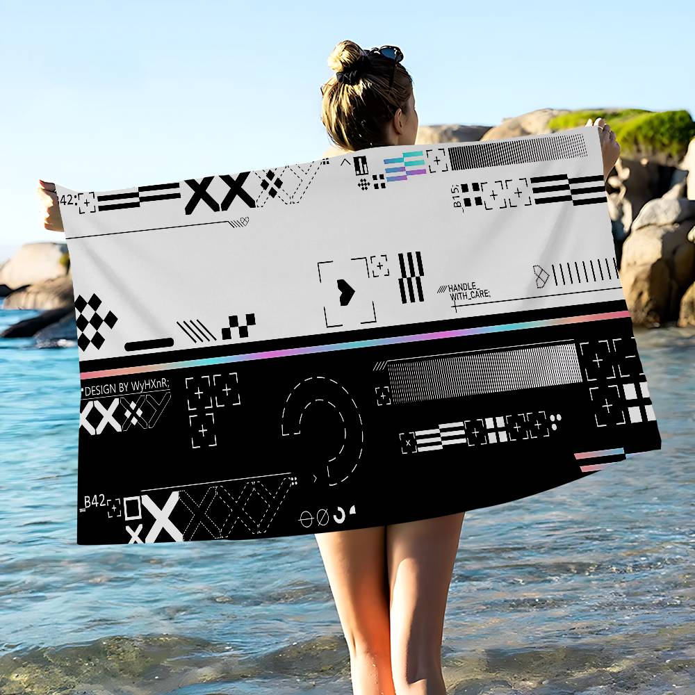 C-CSGOS 2 Printstream Howl Wild Lotus Big Microfiber Beach Towels Quick Dry Towel Sand Beach Towels Pool Towel for Travel Swim