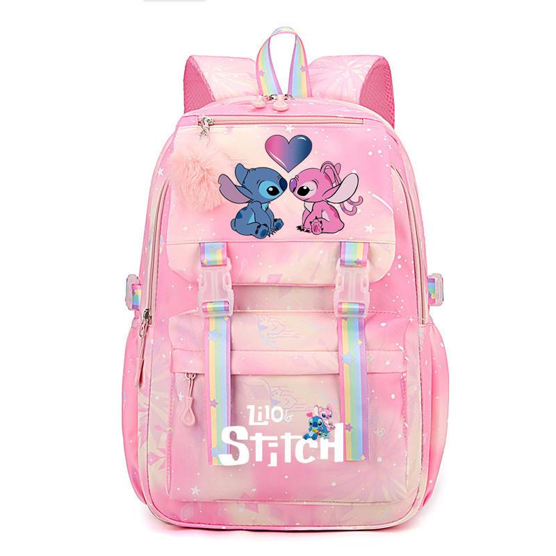 Student Schoolbag Large Capacity Backpack Rainbow Print Cartoon Outdoor Backpack